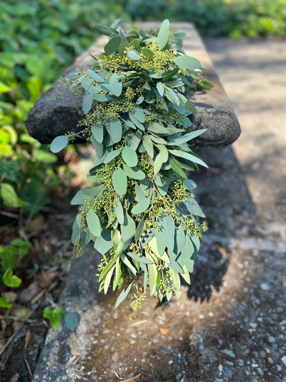 Fresh Seeded Eucalyptus and Olive Garland