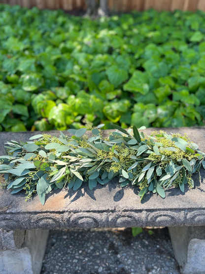 Fresh Seeded Eucalyptus and Olive Garland