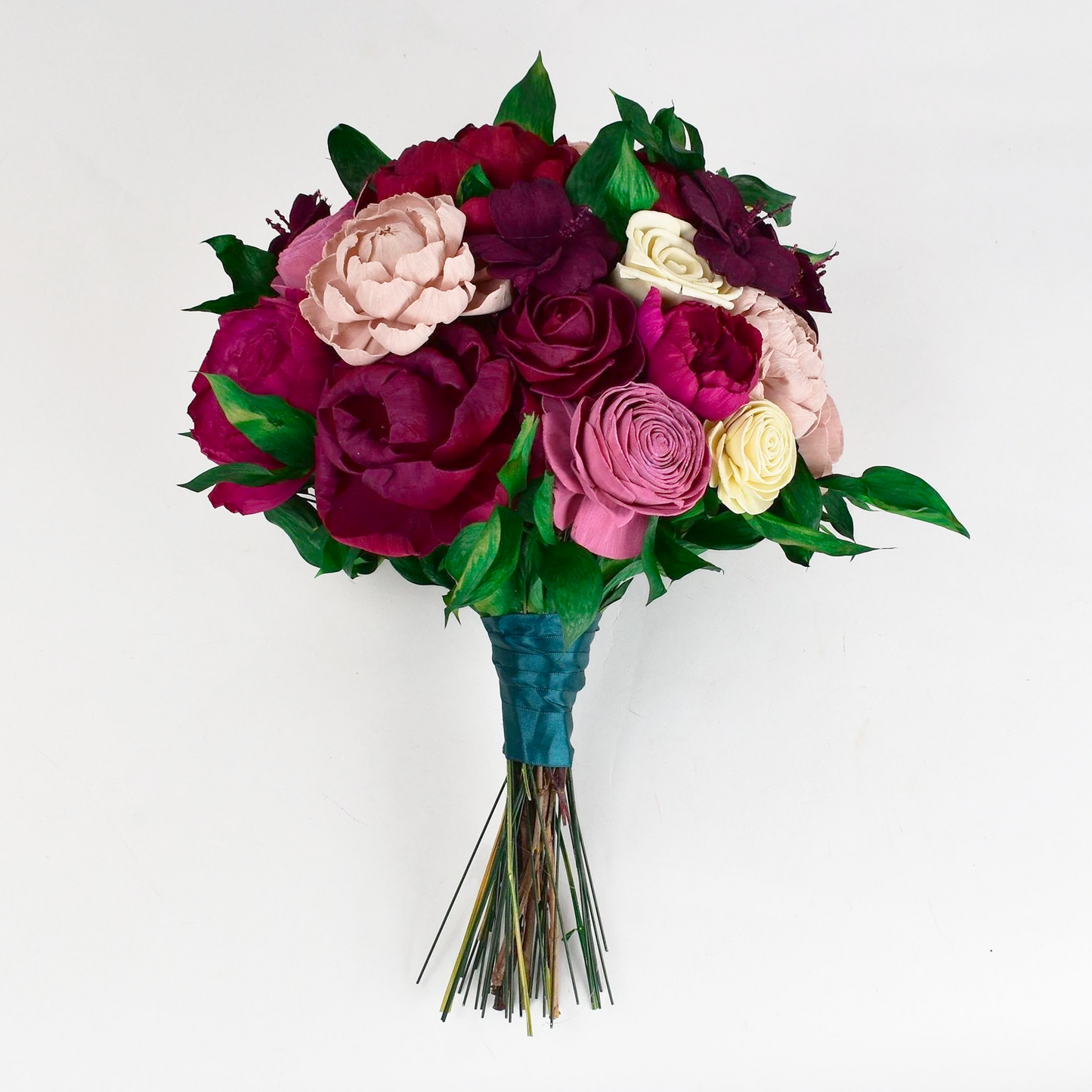 Perfectly Peony Wood Flower Bouquet Collection