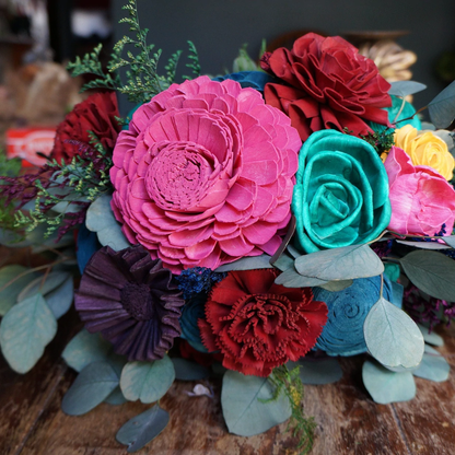 Bejewelled Wood Flower Bouquet
