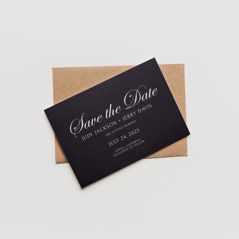 Printable Save The Date Card - Black & White