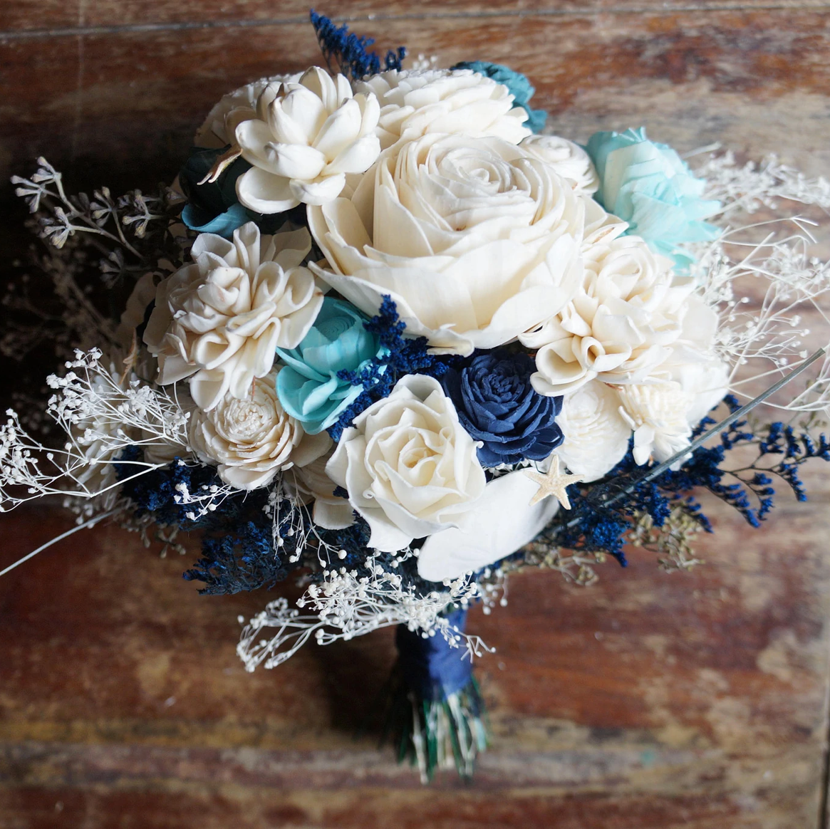 Ocean Song Wood Flower Bouquet