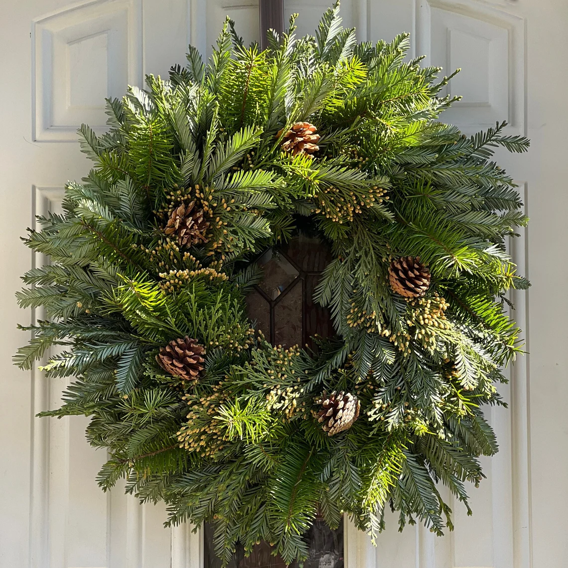 Fragrant Cedar, Fir, Redwood, and Pinecone Greenery Wreath