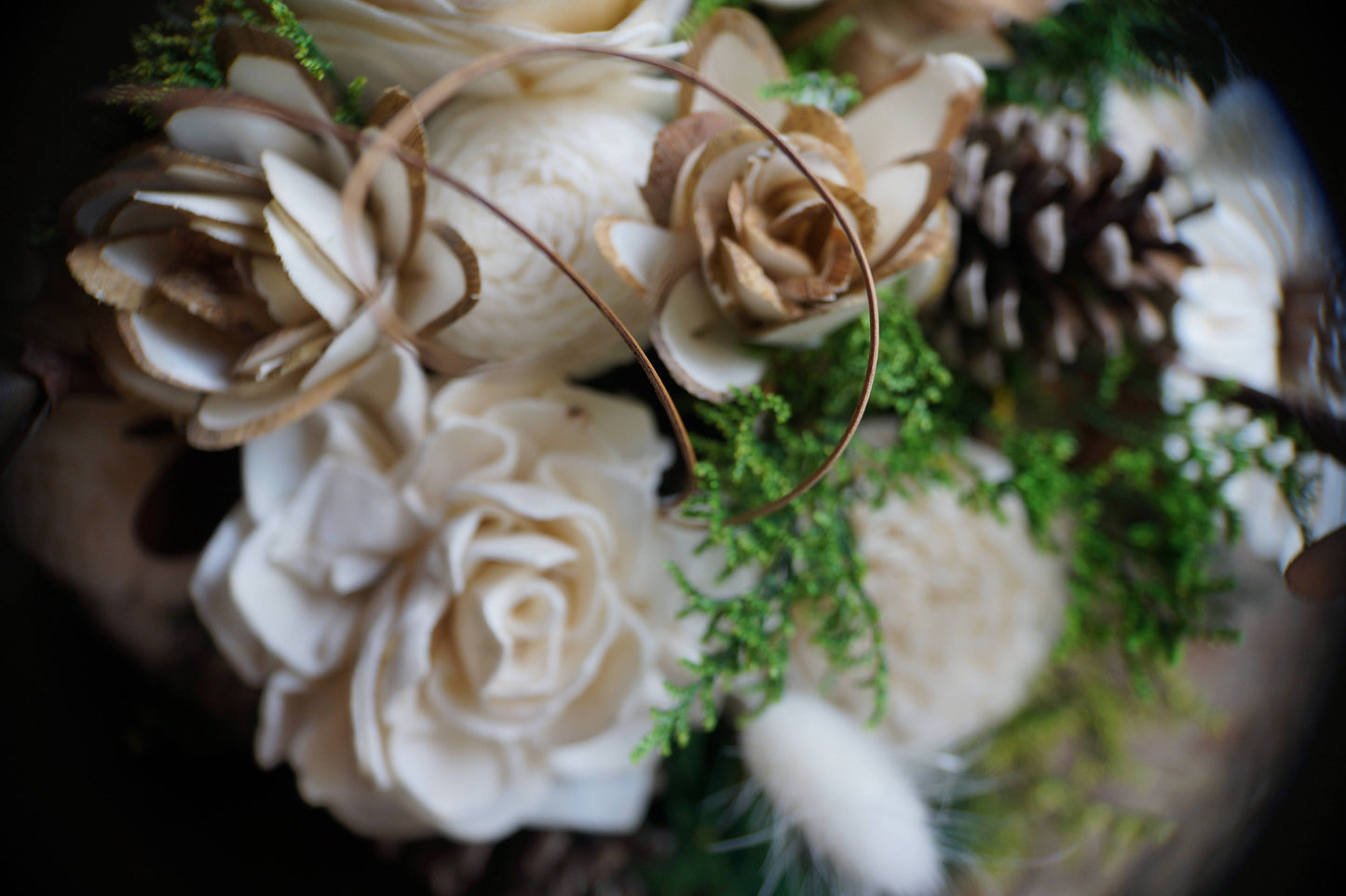 White and Green Sola Flower Bouquet, "Enchanted Forest" Wedding Bouquet, Bridal Bouquet, Keepsake Bouquet, Gift for her