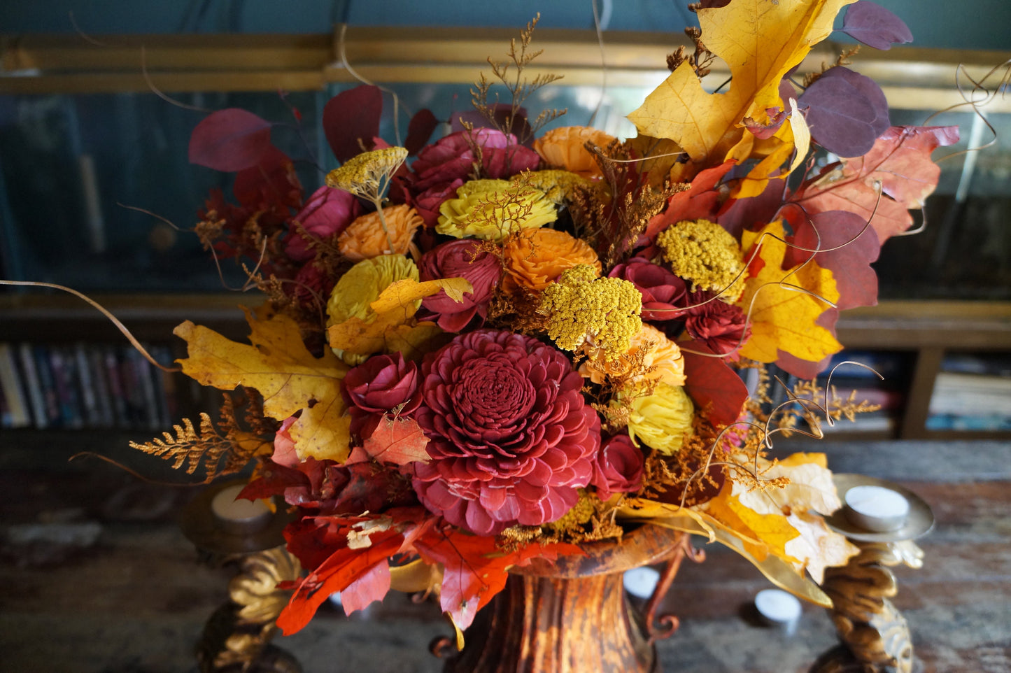 Harvest Gold Fall Wood Flower Bouquet