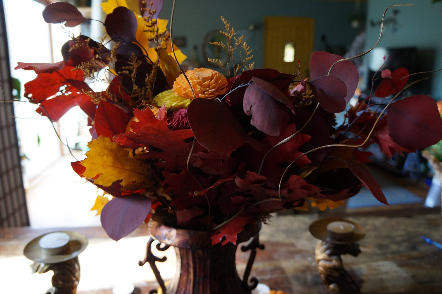 Harvest Gold Fall Wood Flower Bouquet