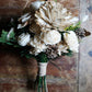 White and Green Sola Flower Bouquet, "Enchanted Forest" Wedding Bouquet, Bridal Bouquet, Keepsake Bouquet, Gift for her
