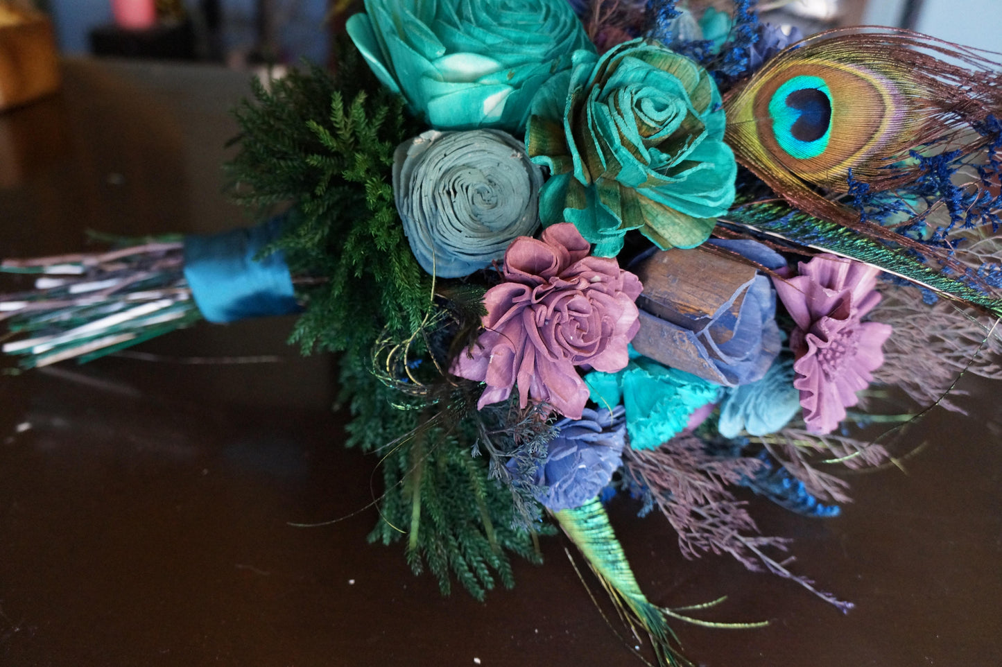 Peacock Wood Flower Bouquet