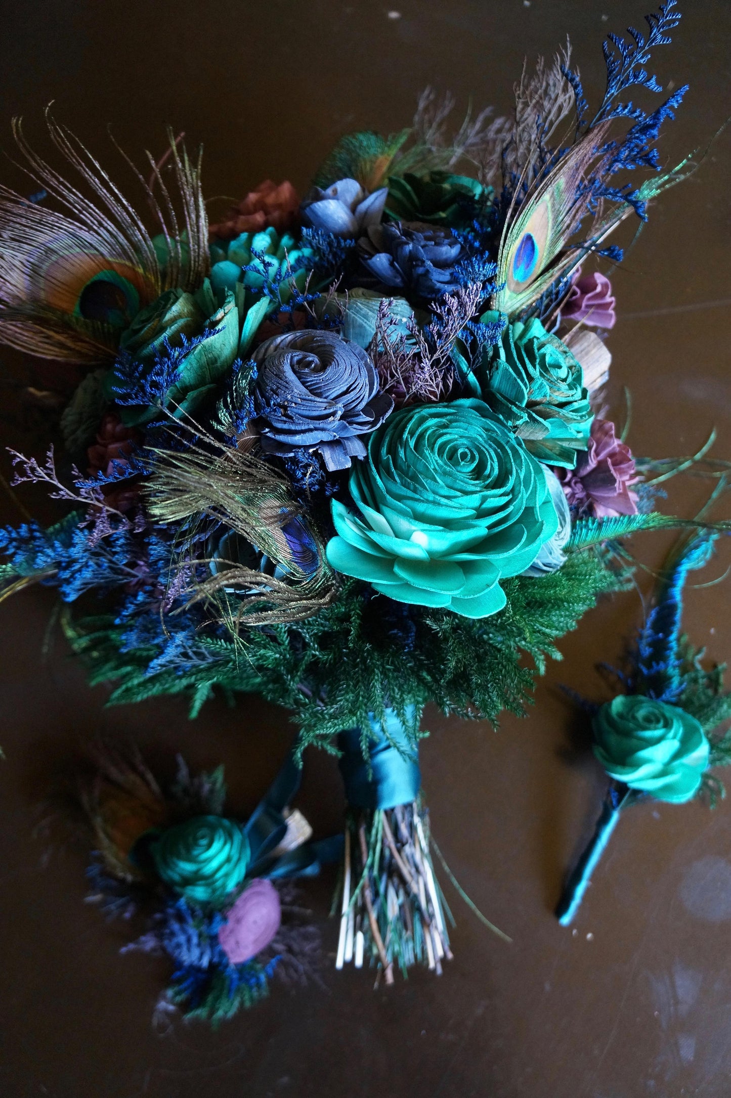 Peacock Wood Flower Bouquet