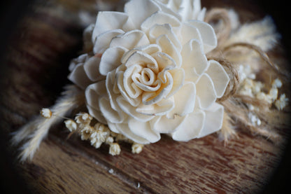 Prairie Romance Wood Flower Corsage