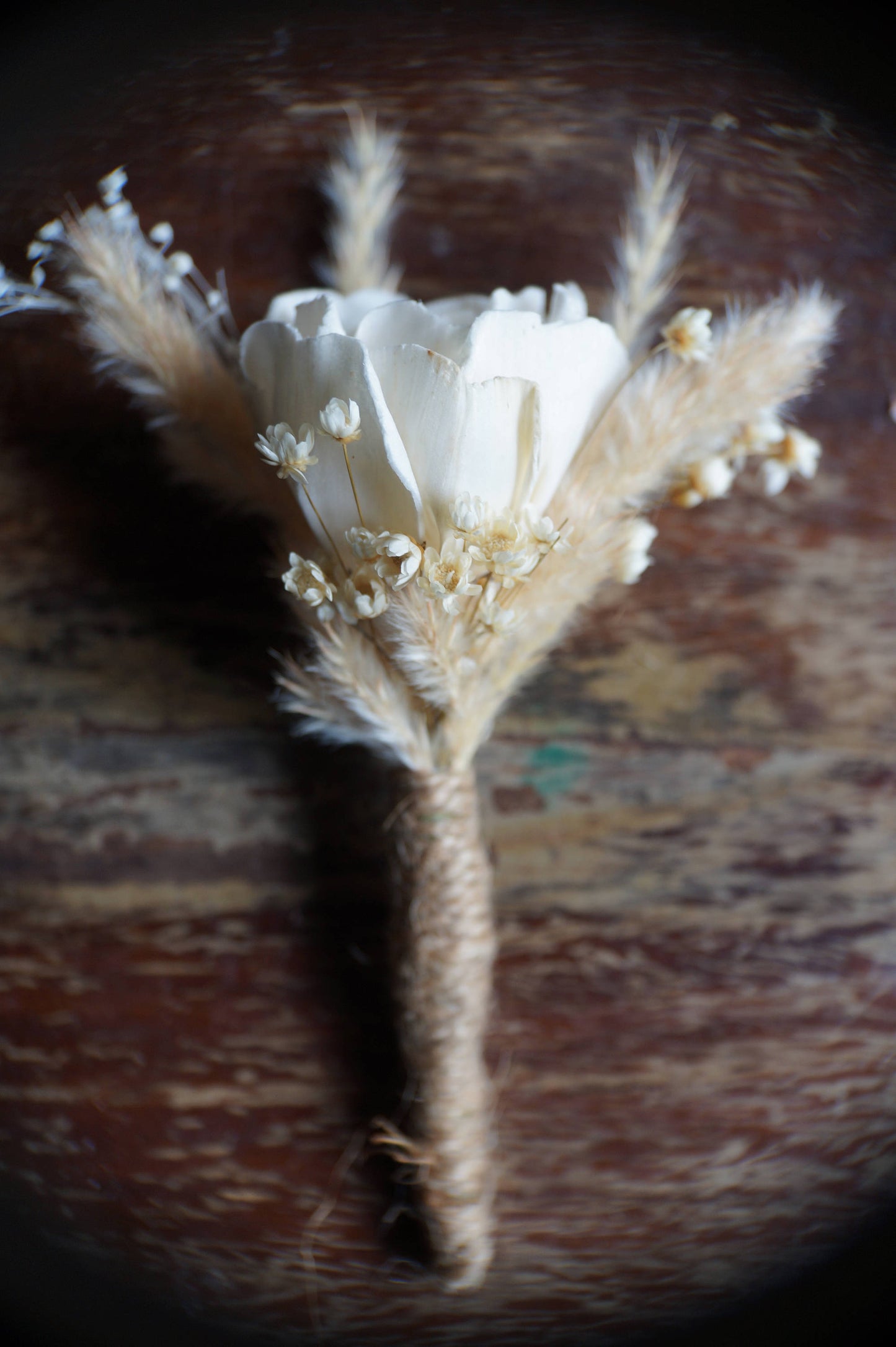 Prairie Romance Sola Flower Boutonniere// Wood Flower Boutonierre