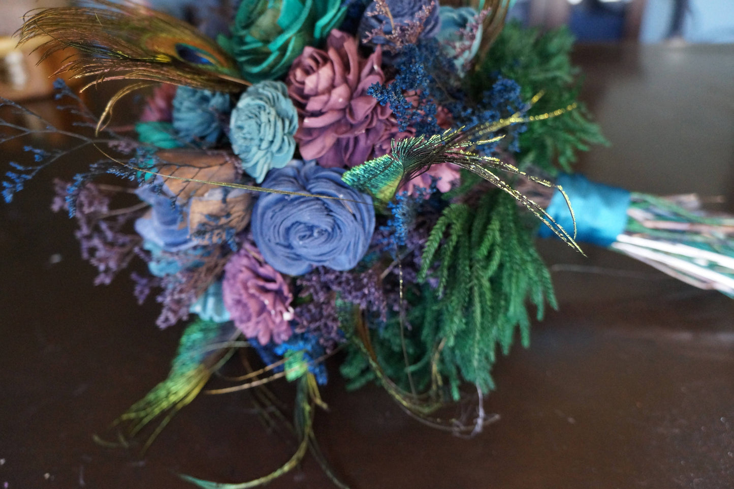 Peacock Wood Flower Bouquet