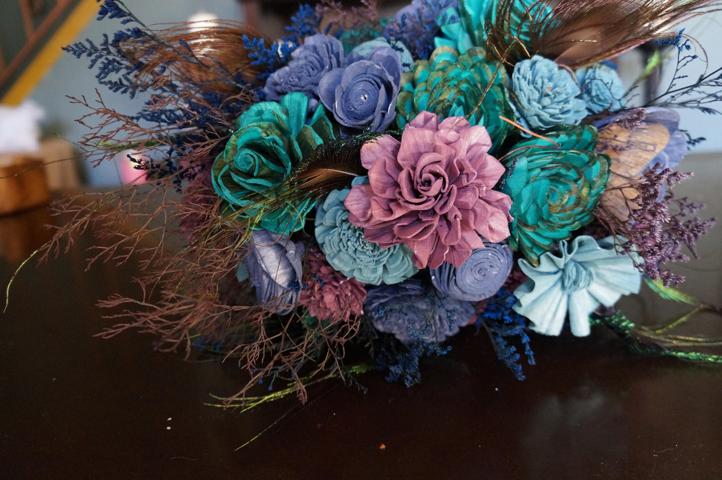 Peacock Wood Flower Bouquet