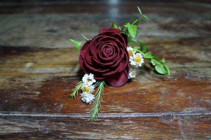 Rustic Rose Sola Flower Boutonniere
