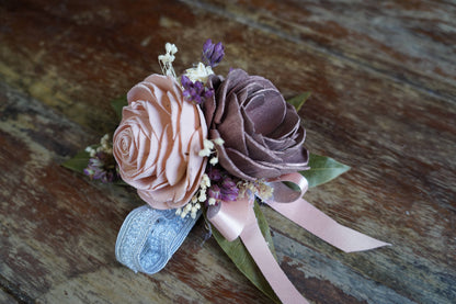 Provencal Jardin Wood Flower Corsage