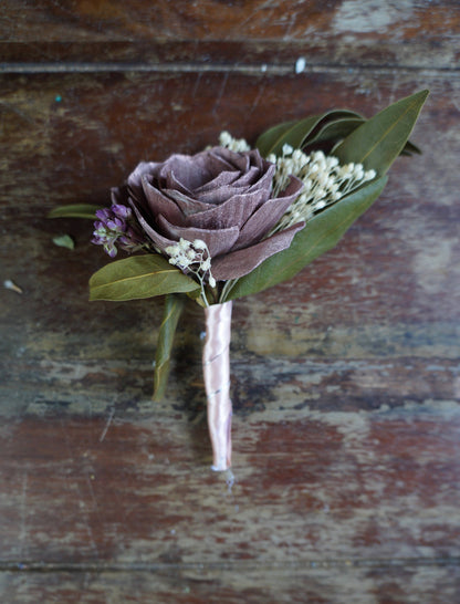 Provencal Jardin Sola Flower Boutonniere// Wood Flower Boutonniere