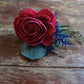 Bejewelled Wood Flower Boutonniere