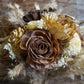 Tan and Chocolate Sola Flower Bouquet // "Vanilla Latte" Wood Flower Bouquet, Keepsake Wood Flower Wedding Bouquet, Bridal Bouquet