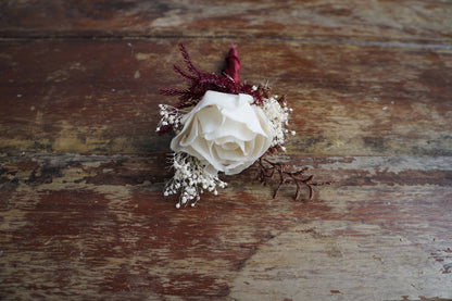 Red Velvet Cake Sola Flower Boutonniere