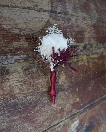 Red Velvet Cake Sola Flower Boutonniere