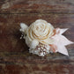 Peaches N Creme Wood Flower Corsage
