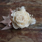Peaches N Creme Wood Flower Corsage