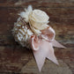 Peaches N Creme Wood Flower Corsage