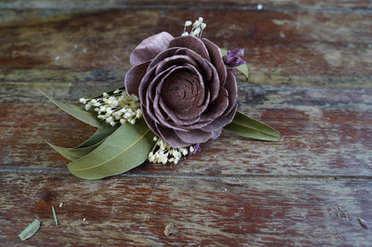 Provencal Jardin Sola Flower Boutonniere// Wood Flower Boutonniere