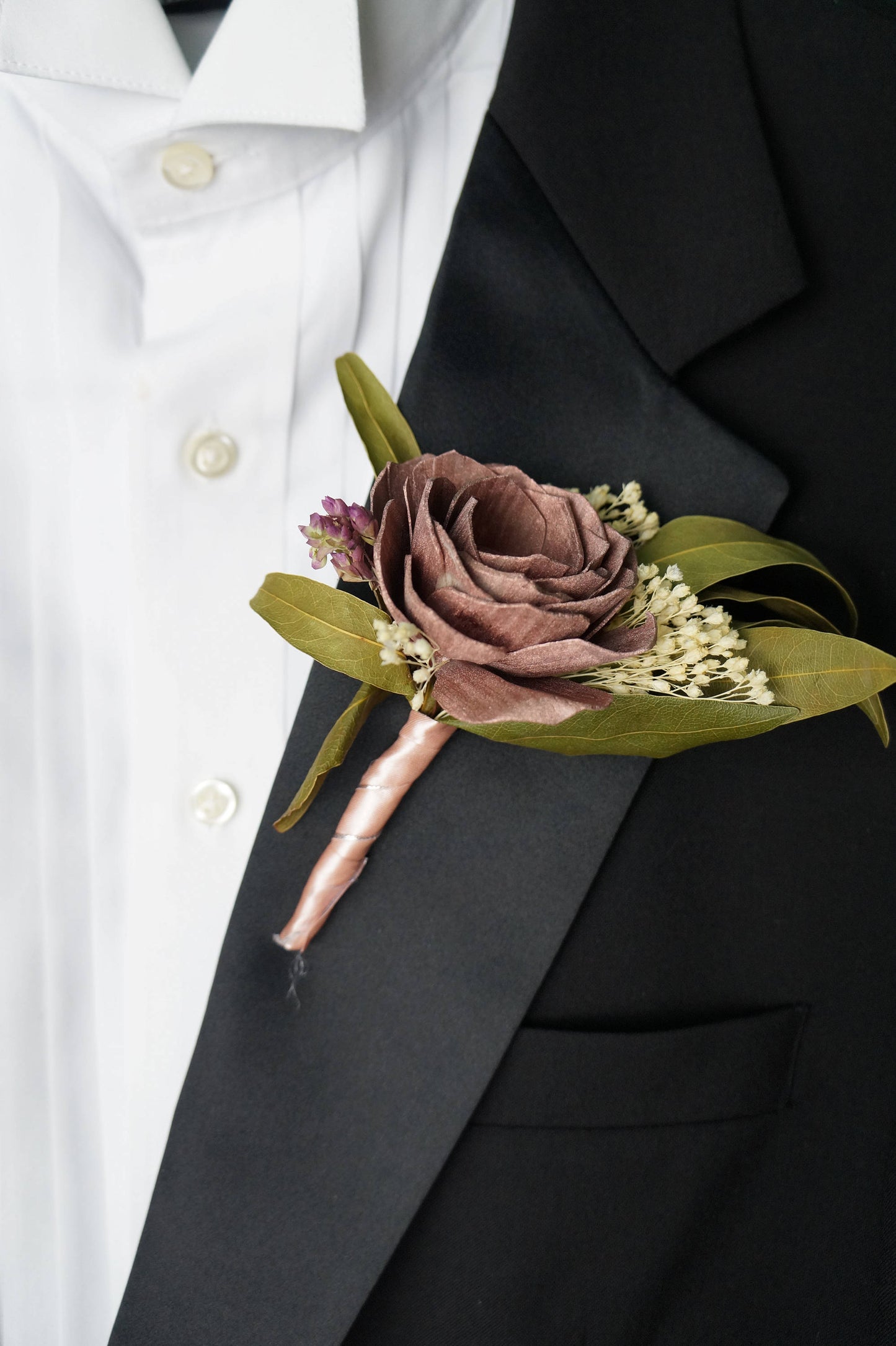 Provencal Jardin Sola Flower Boutonniere// Wood Flower Boutonniere