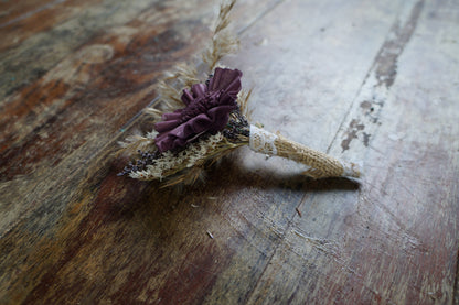 Sugar Plum Sola Flower Boutonniere