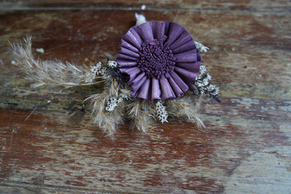 Sugar Plum Sola Flower Boutonniere