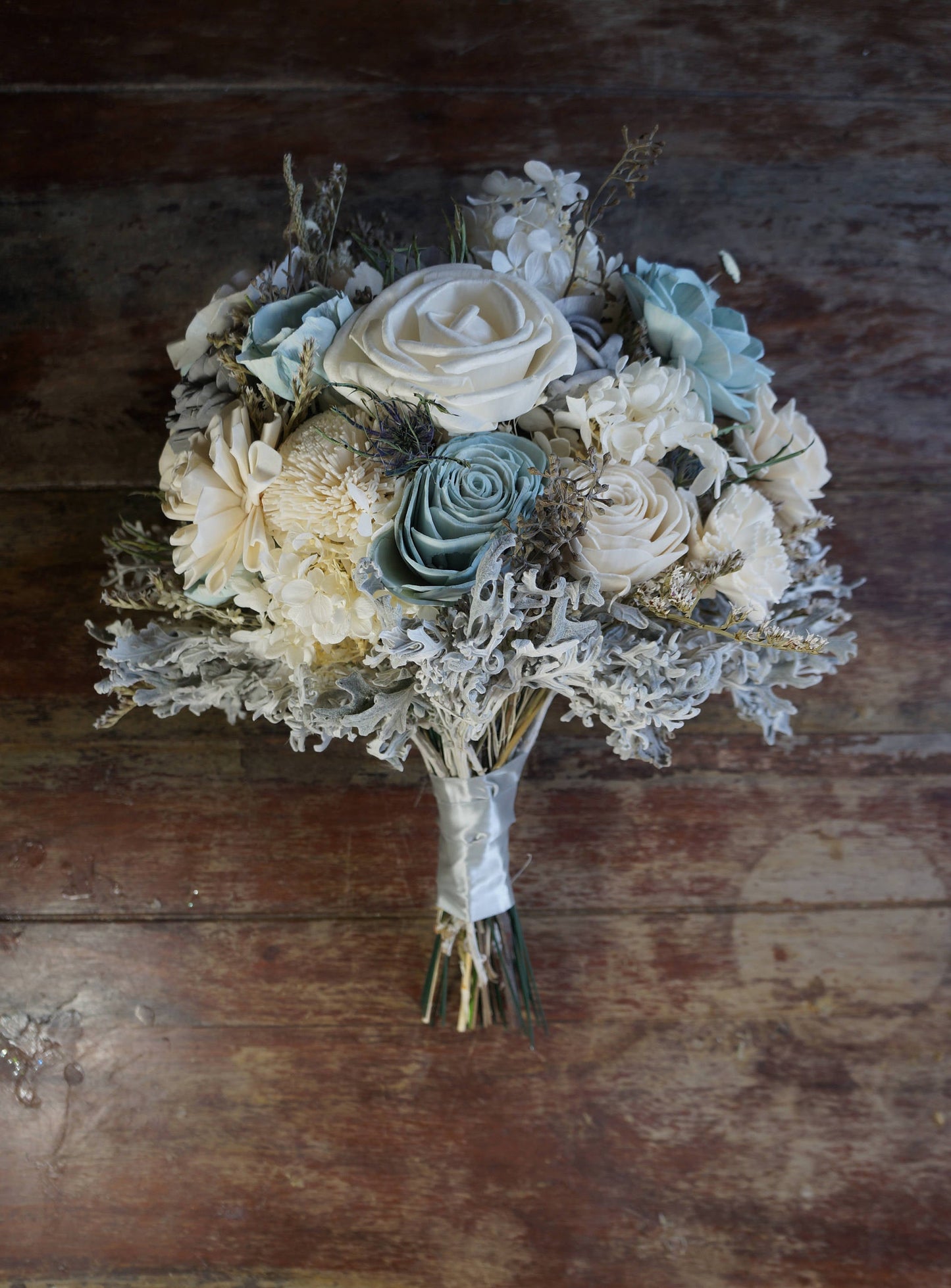 Something Blue Wood Flower Bouquet