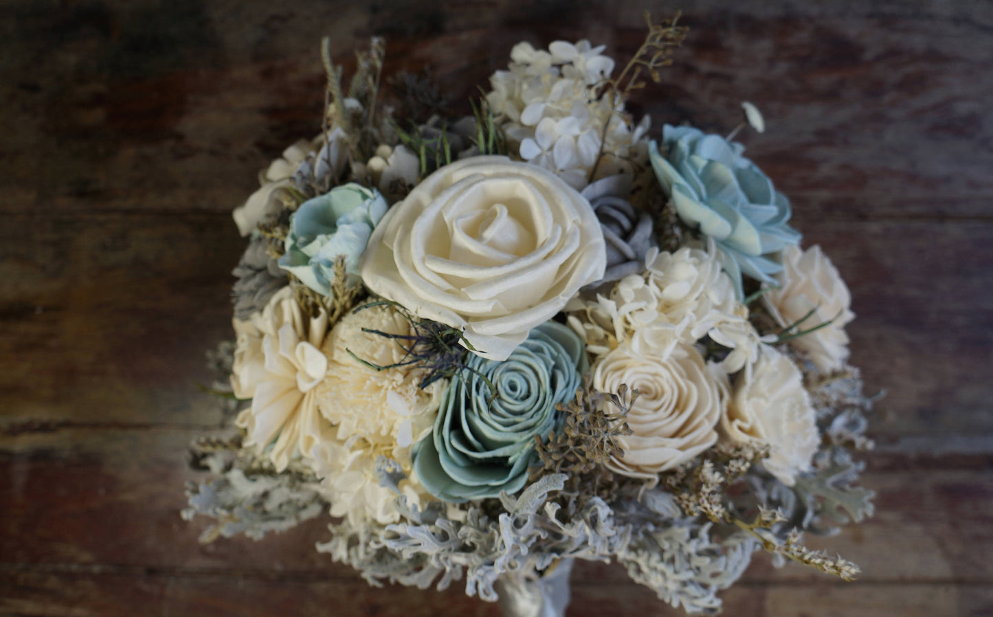 Something Blue Wood Flower Bouquet