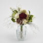 Burgundy Rose Sola Flower Glass Vase Arrangement