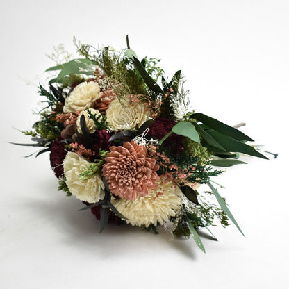 Blushing Beauty Wood Flower Bouquet