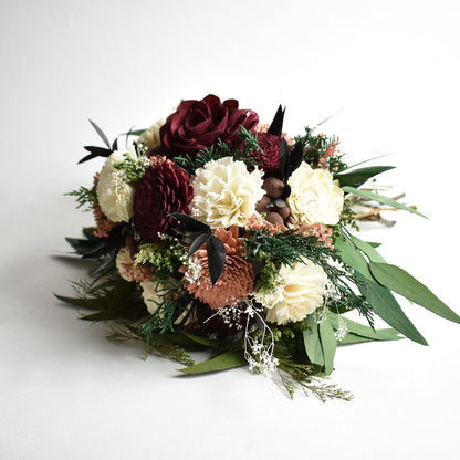 Blushing Beauty Wood Flower Bouquet