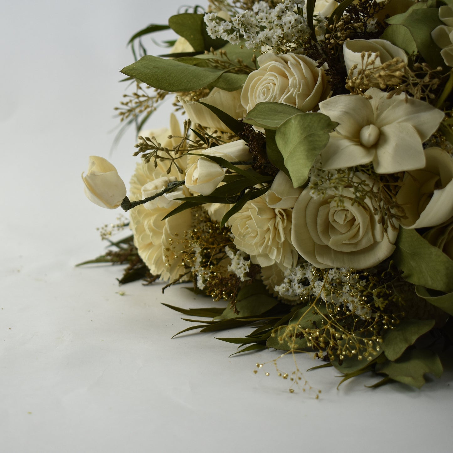 Glitter & Gold Wood Flower Bouquet