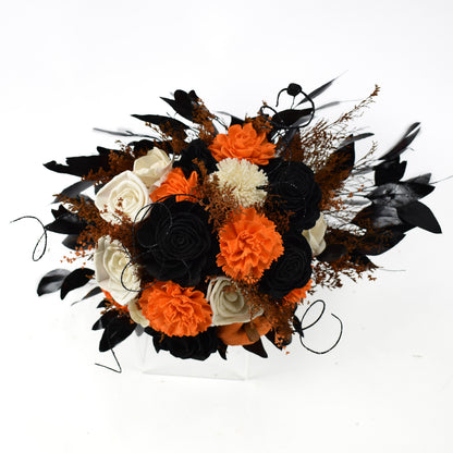 Candy Corn Wood Flower Bouquet