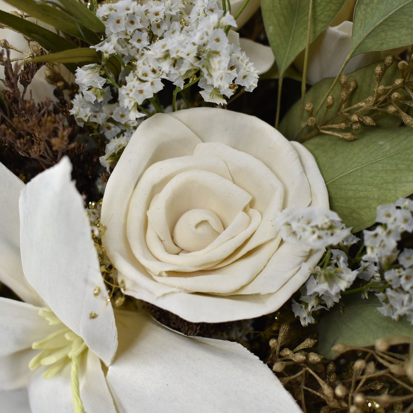 Glitter & Gold Wood Flower Bouquet