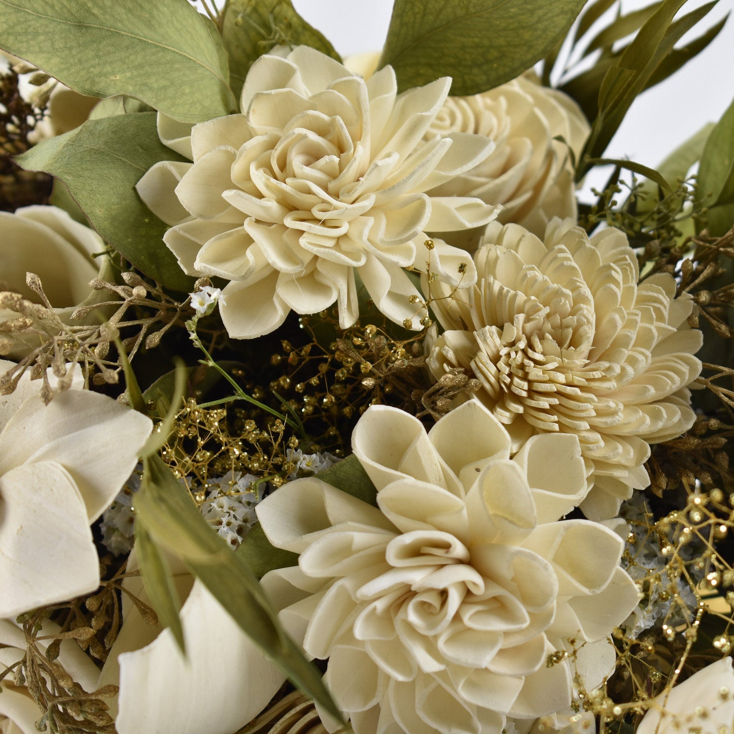 Glitter & Gold Wood Flower Bouquet