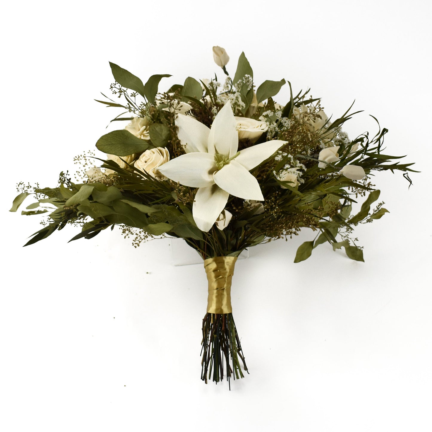 Glitter & Gold Wood Flower Bouquet