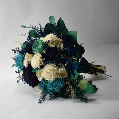 Seaglass Wood Flower Bouquet
