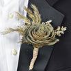 Grey and Beige Sola Flower Boutonniere// Wood Flower Boutonniere//"Country Roads" Sola Flower Boutonniere
