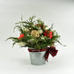 Christmas Floral Arrangement, Rustic Tin Arrangement, Christmas Sola Flowers, Christmas Decor, Christmas Gift, Christmas Arrangement