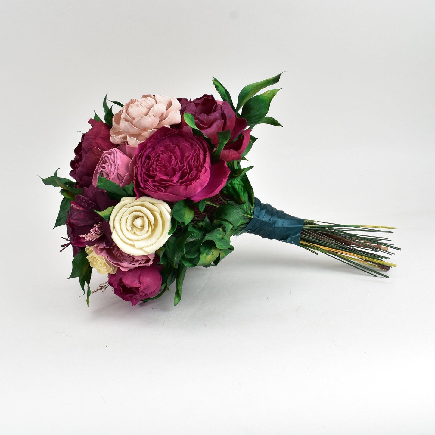 Perfectly Peony Wood Flower Bouquet Collection