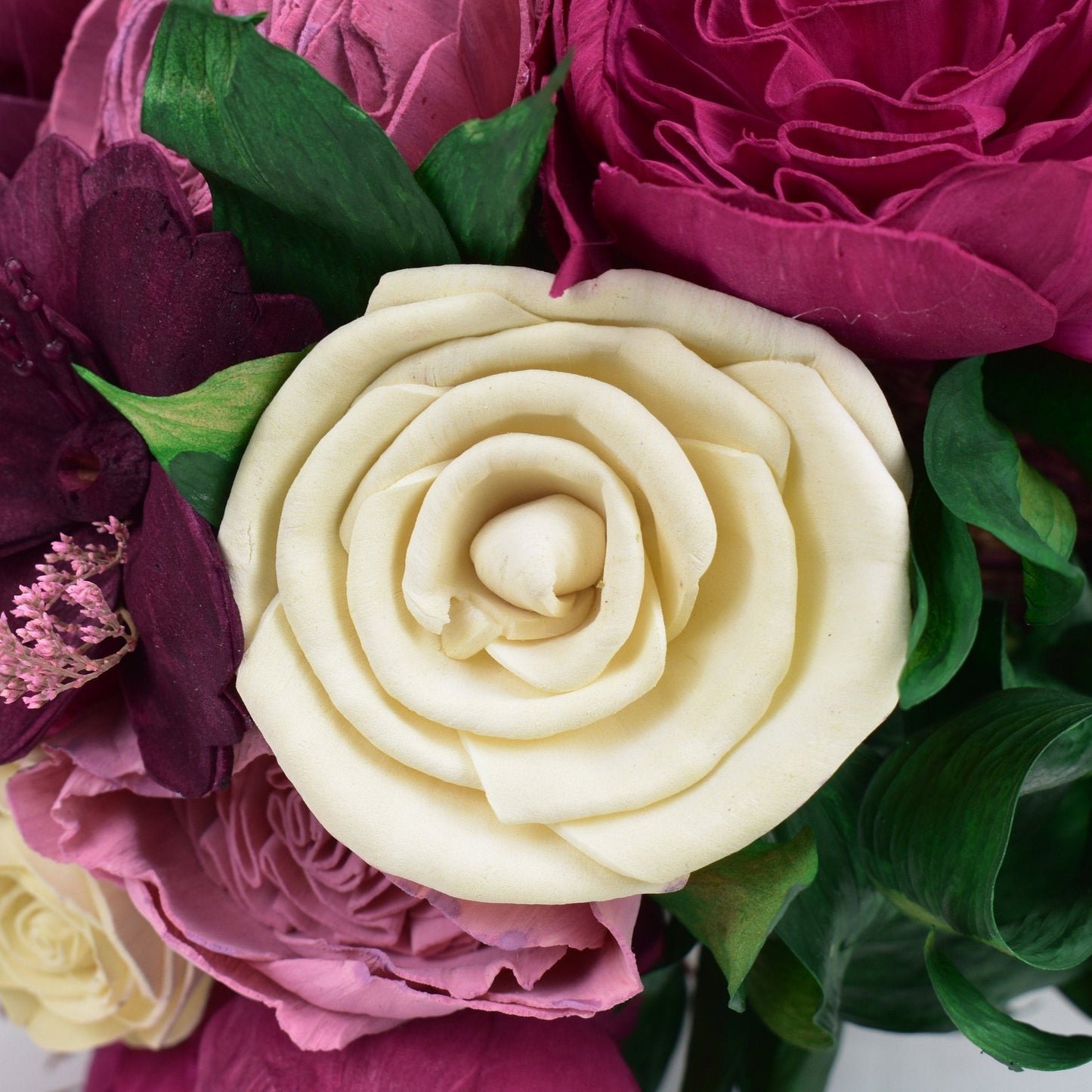 Perfectly Peony Wood Flower Bouquet Collection