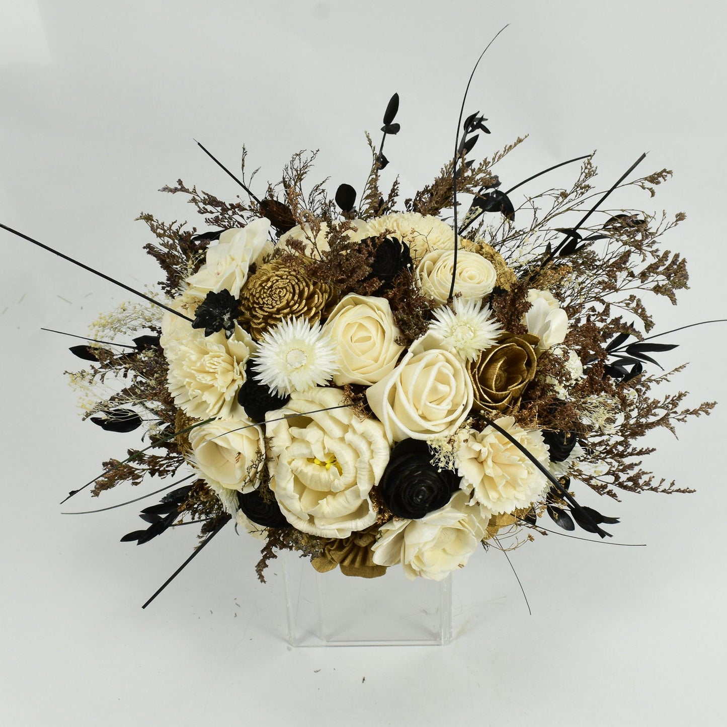 Black Tie Affair Wood Flower Bouquet