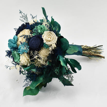 Seaglass Wood Flower Bouquet