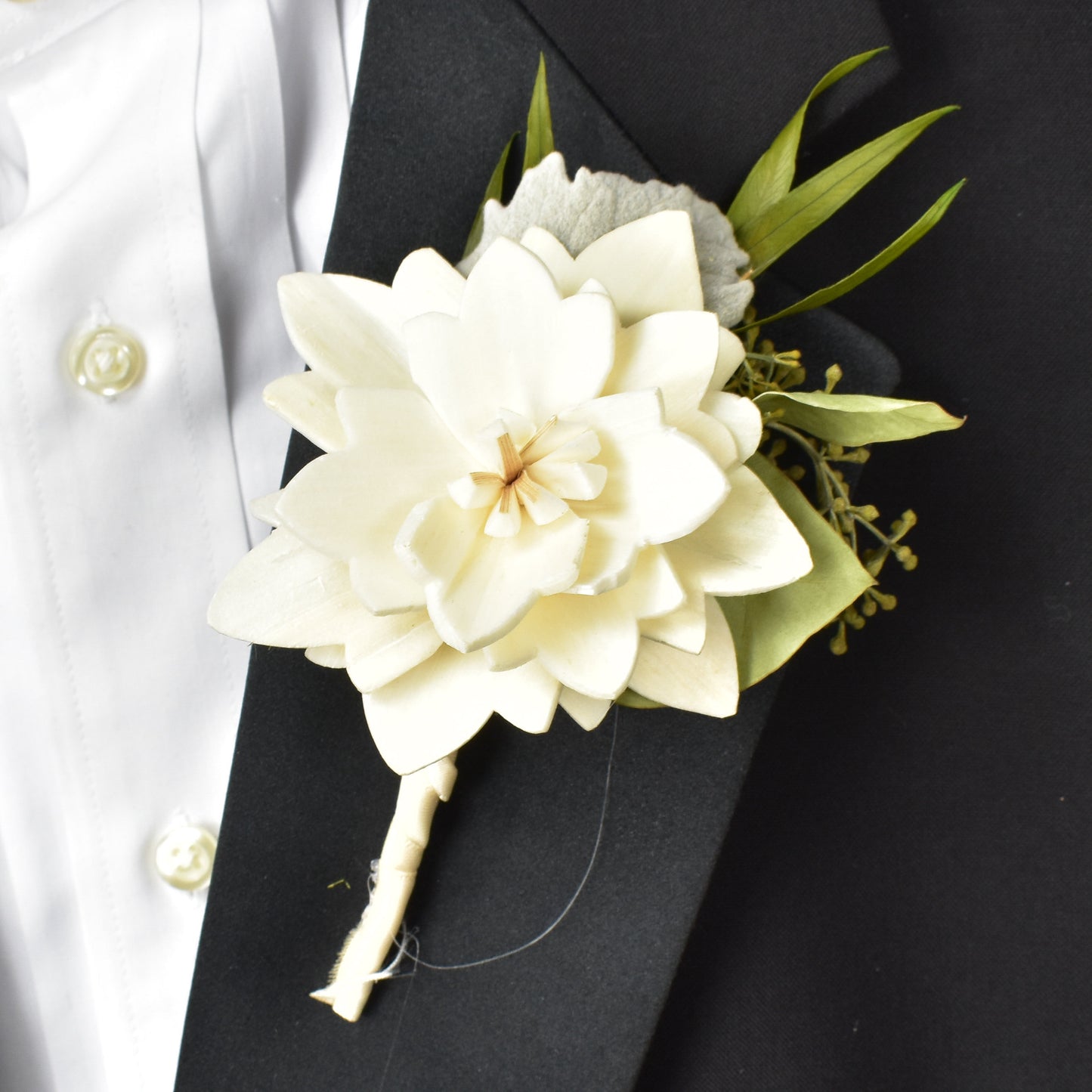 Tuscan Charm Sola Flower Boutonniere