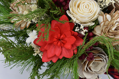 Christmas Floral Arrangement, Rustic Tin Arrangement, Christmas Sola Flowers, Christmas Decor, Christmas Gift, Christmas Arrangement